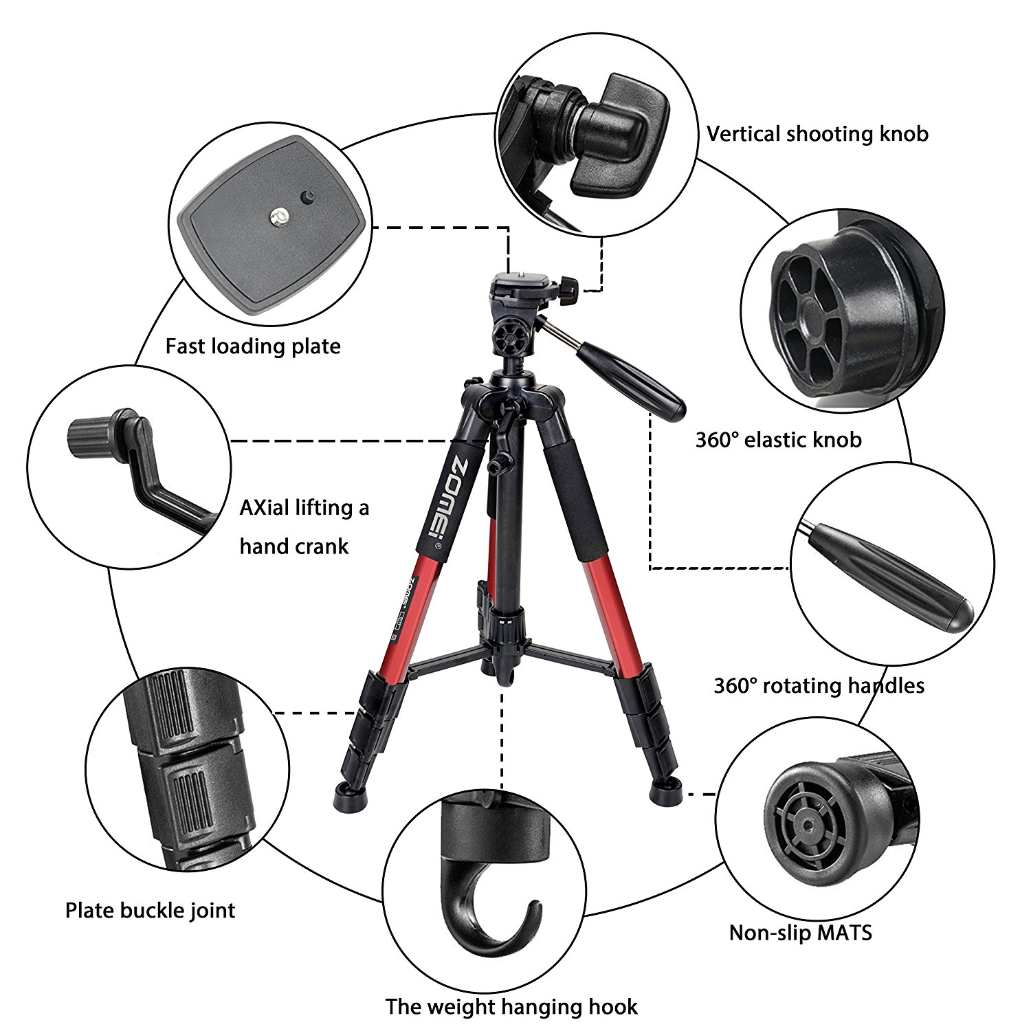 ZOMEI Q111 Professional Photography Equipment Tripod for DSLR Canon