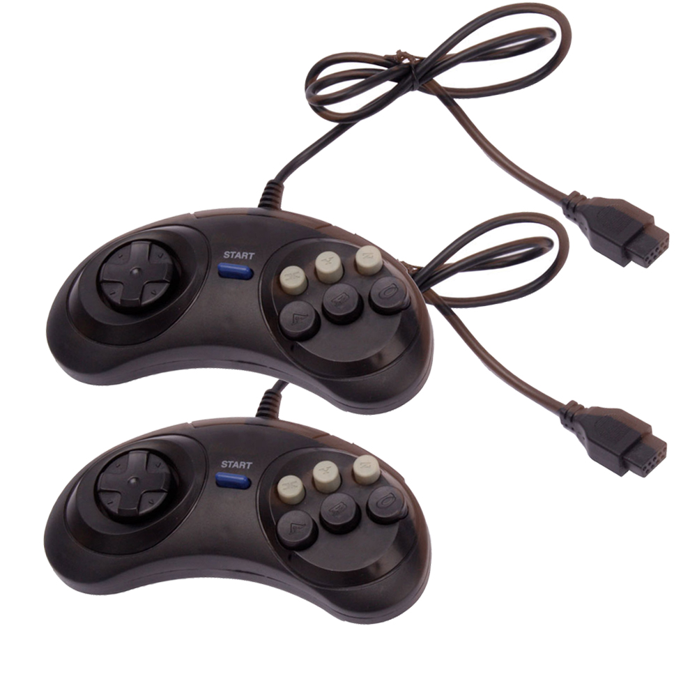 2x New 6 Button Game Controller For Sega Genesis Black USA EBay